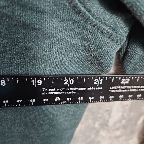 GH Bass & Co Mens Med Green pullover 1/4 button sweatshirt style - Picture 4 of 9